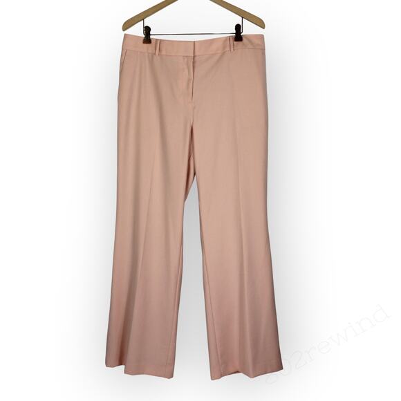 Sz12 AnnTaylor TheJayneTrouser CeramicPink MidRise 31.5"Inseam Lined SlightFlare - Picture 7 of 7